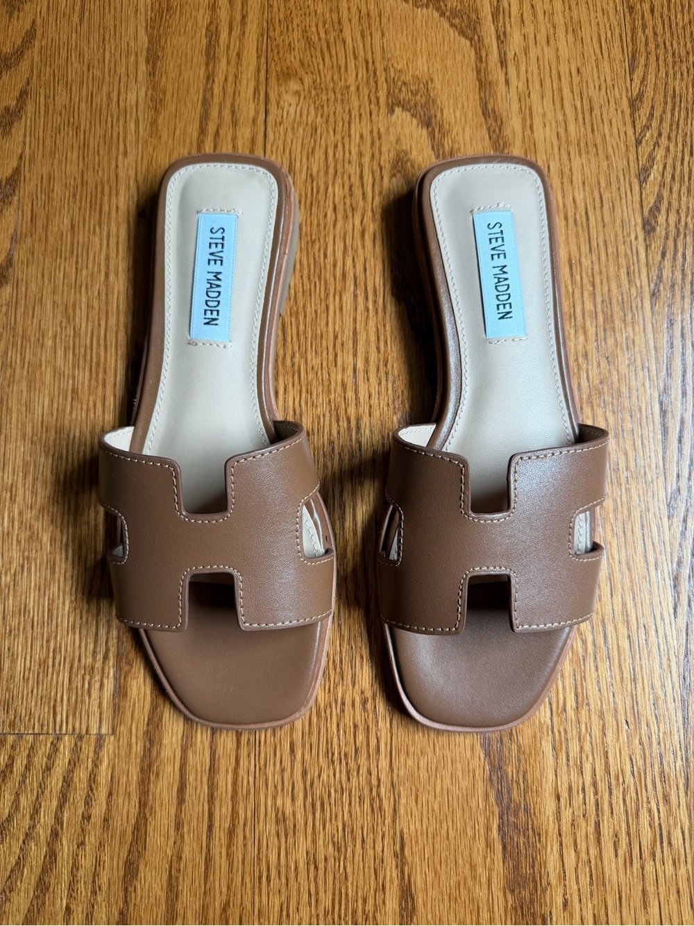 Steve Madden Tan Brown Slide Mules